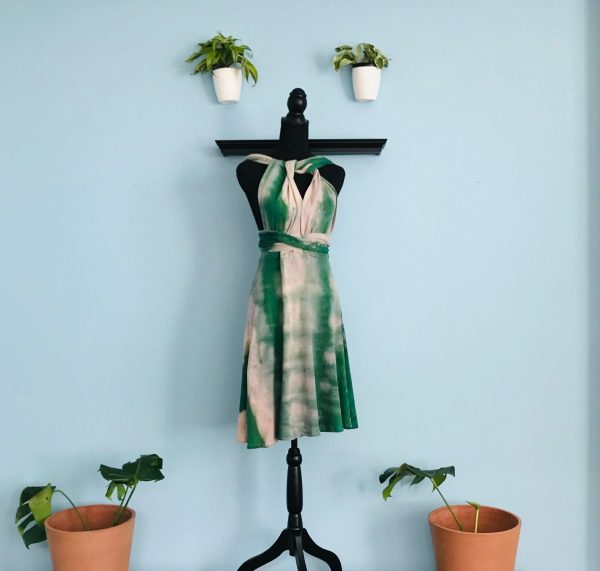 Product Image for  Tie Dye Guinep Green Convertible Infinity Dress