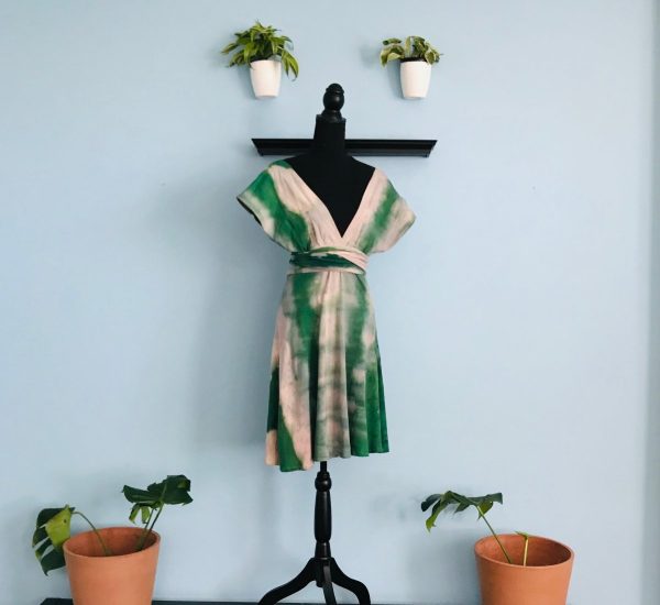 Product Image for  Tie Dye Guinep Green Convertible Infinity Dress