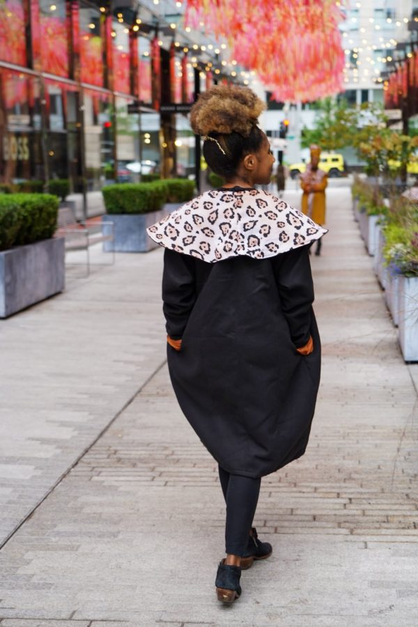 Product Image for  Black Leopard Satin Lined Robe Coat