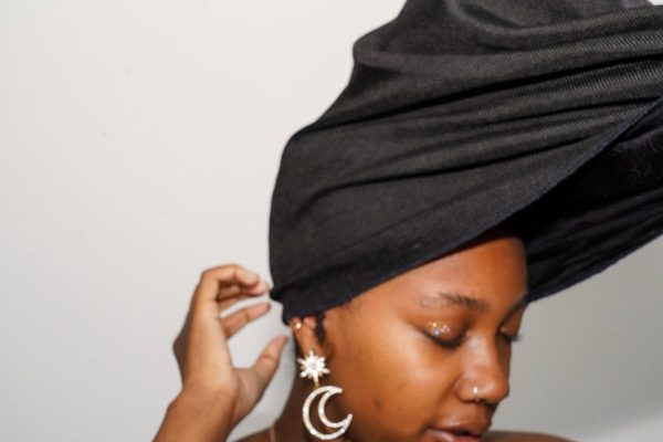 Product Image for  Black Silk Lined Head Wrap
