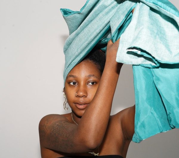 Product Image for  Teal and Blue Silk Lined Head Wrap