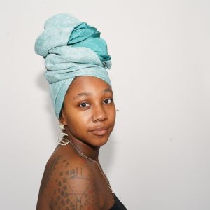 Product Image for  Teal and Blue Silk Lined Head Wrap