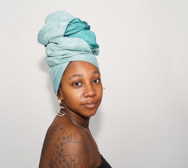 Product Image for  Teal and Blue Silk Lined Head Wrap