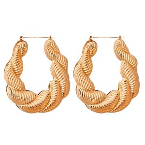 Product Image for  Large Gold Twisted Rope Hoop Earrings