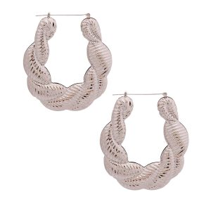 Product Image for  Silver Twisted Rope Hoops