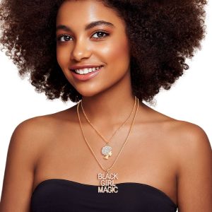 Product Image for  Gold Double Chain Black Girl Magic Necklace