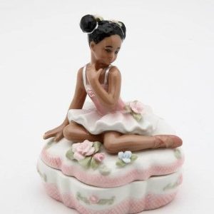 Product Image for  CLEARANCE: Porcelain African American Ballerina with Pink Trinket Box