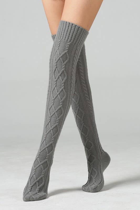 Product Image for  CLEARANCE: cable knit winter warm knee high socks