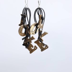 Product Image for  Big LOVE on Leatherette Earrings- Hand painted