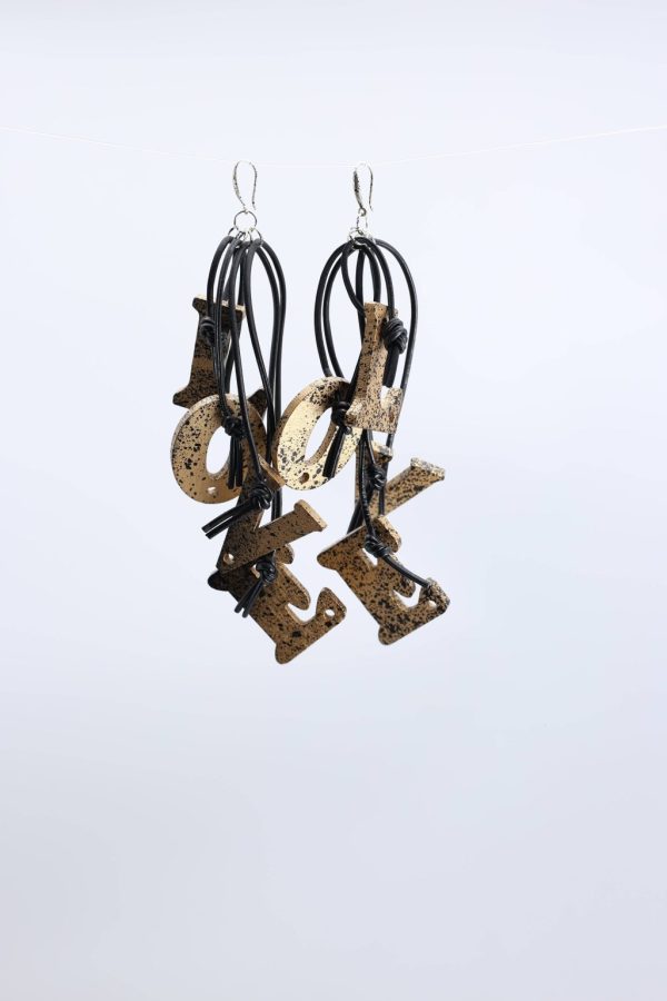 Product Image for  Big LOVE on Leatherette Earrings- Hand painted