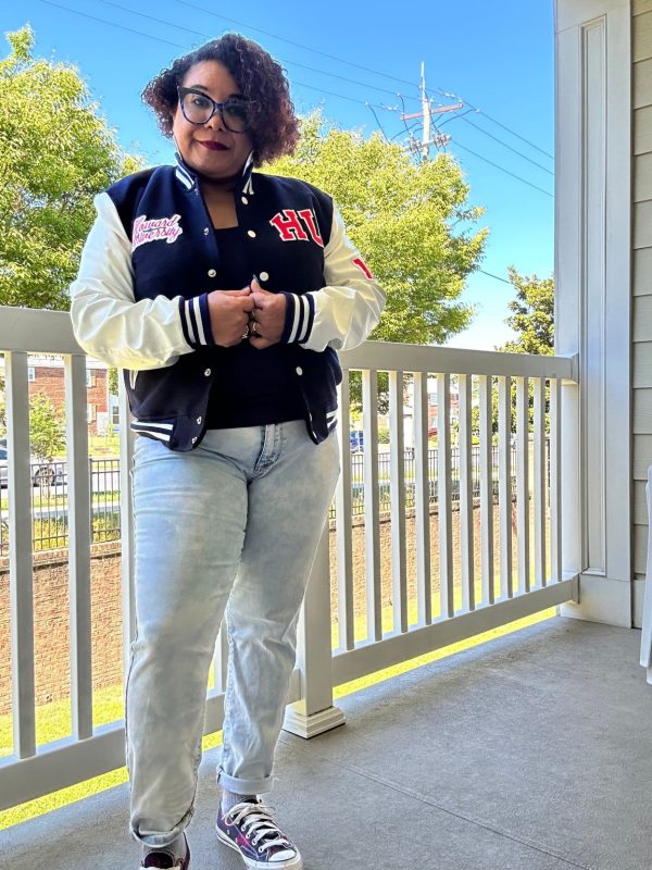 Product Image for  HU Letterman Varsity Jacket with Faux Leather Sleeves