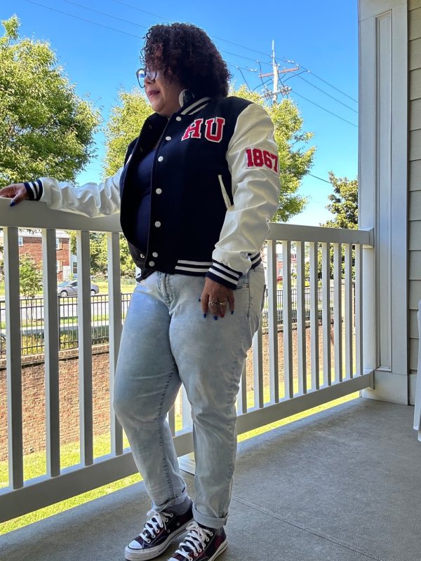 Product Image for  HU Letterman Varsity Jacket with Faux Leather Sleeves