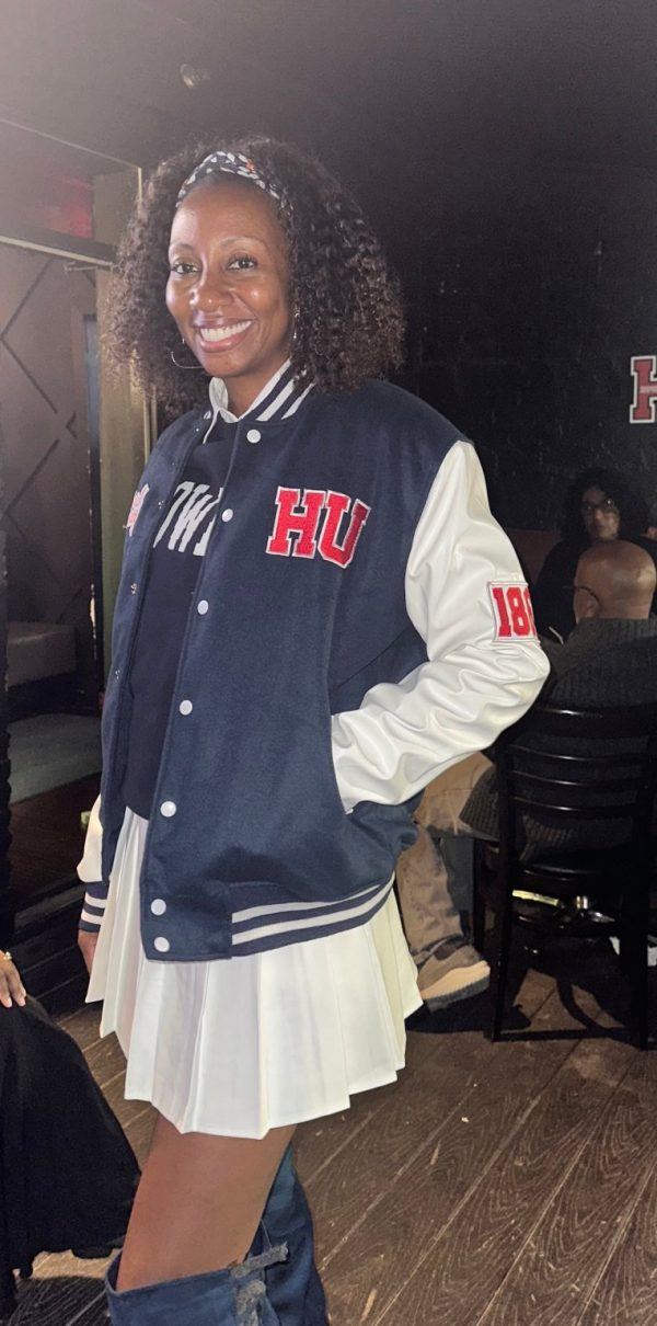 Product Image for  HU Letterman Varsity Jacket with Faux Leather Sleeves