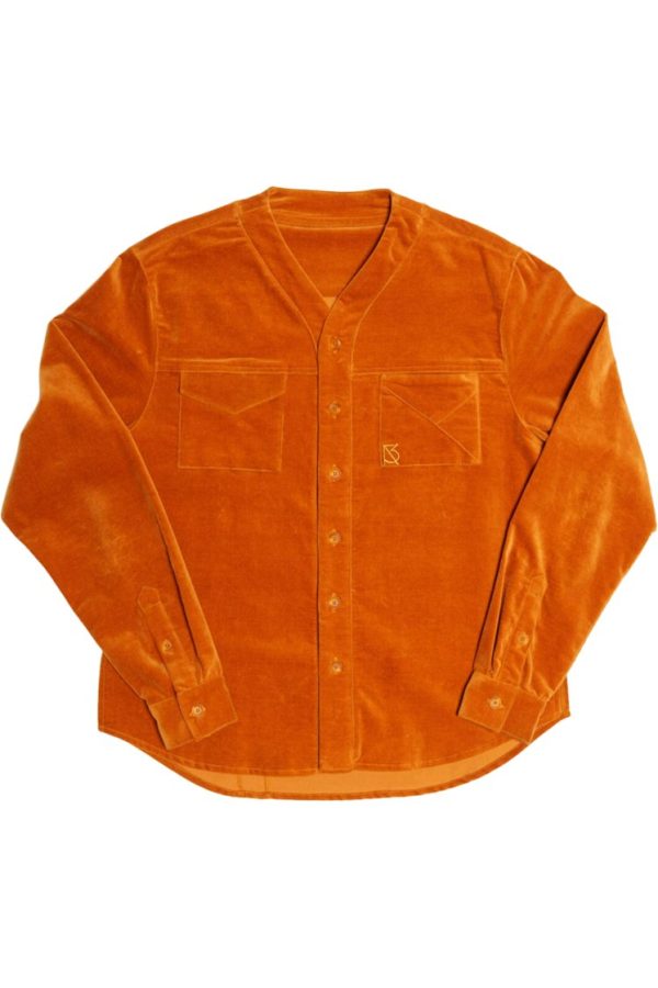 Product Image for  Herman V Neck Button Up Shirt: Brick Corduroy