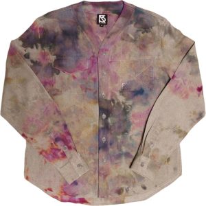 Product Image for  Herman V Neck Button Up Shirt: Gray Tie-Dye