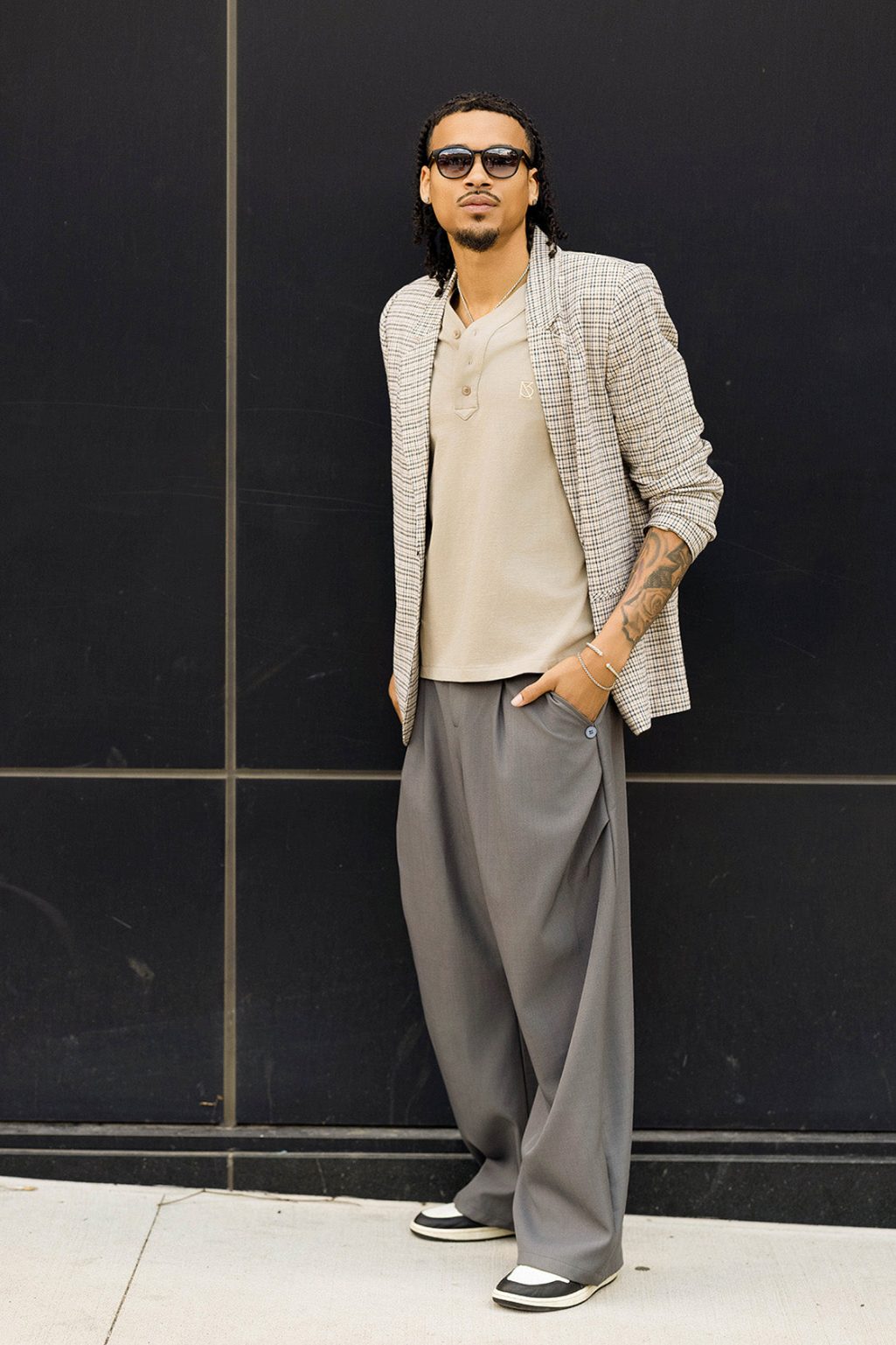 Product Image for Lamar V Neck Henley: Beige