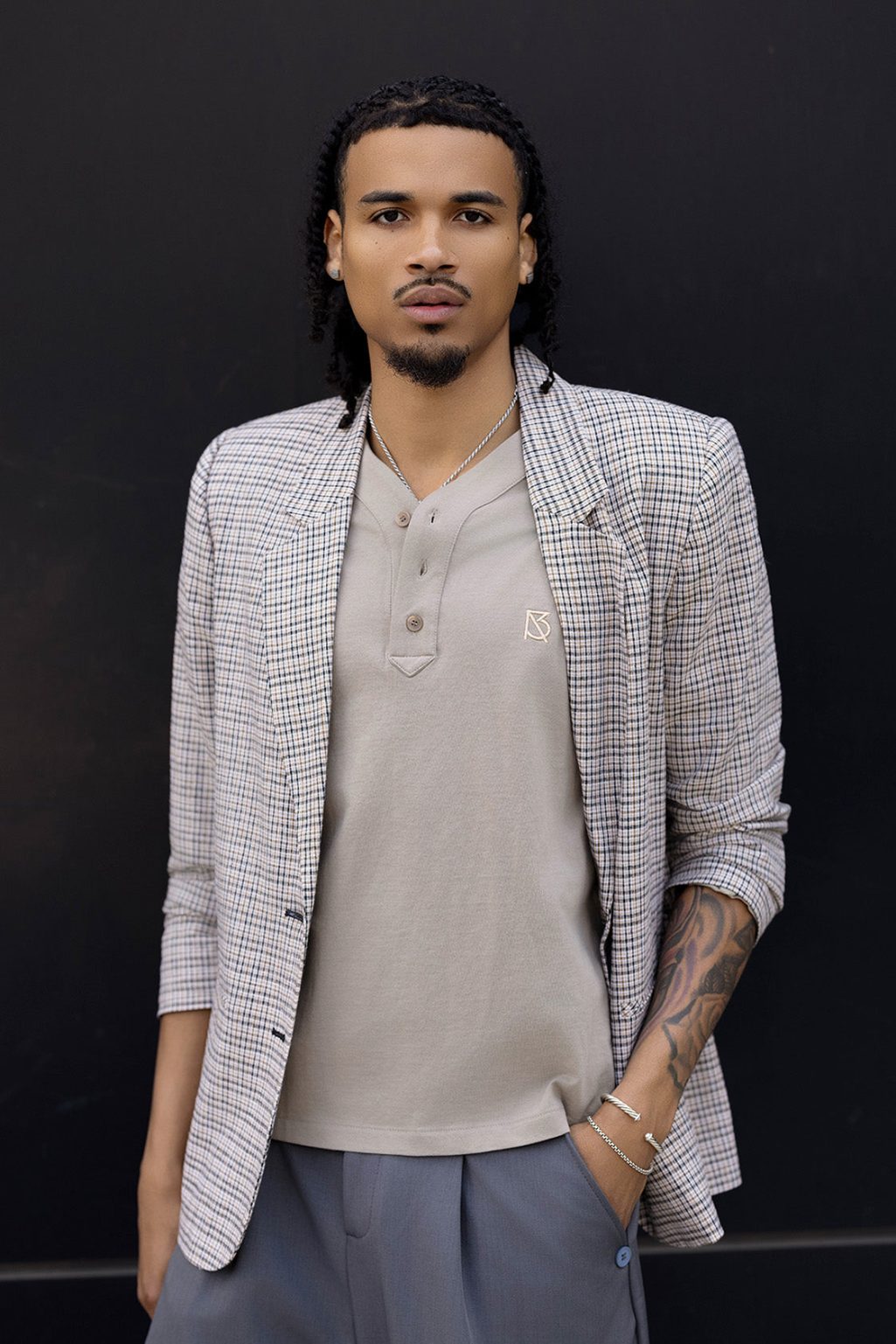 Product Image for Lamar V Neck Henley: Beige