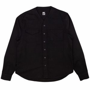 Product Image for Herman V Neck Button Up Shirt: Black