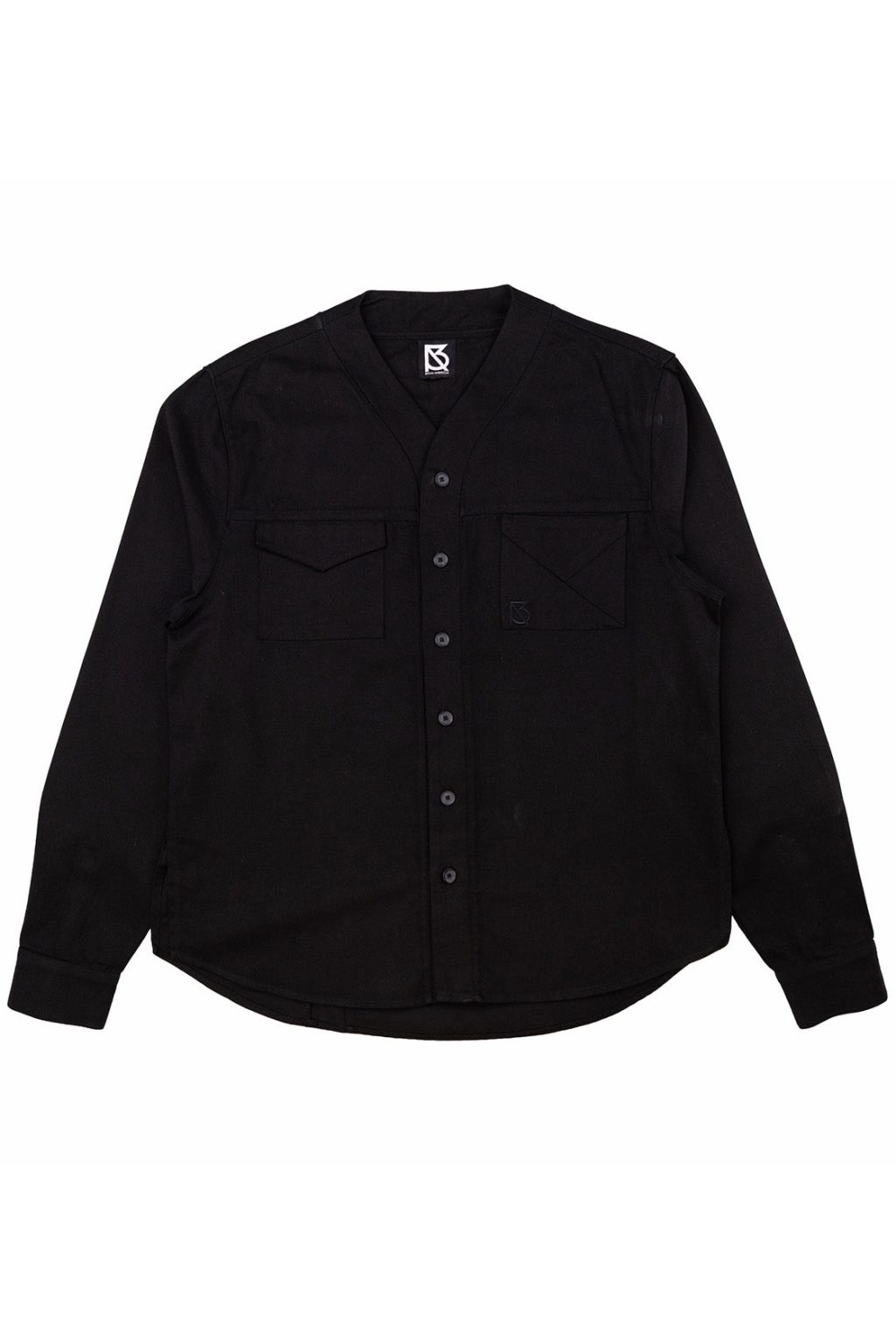 Product Image for Herman V Neck Button Up Shirt: Black