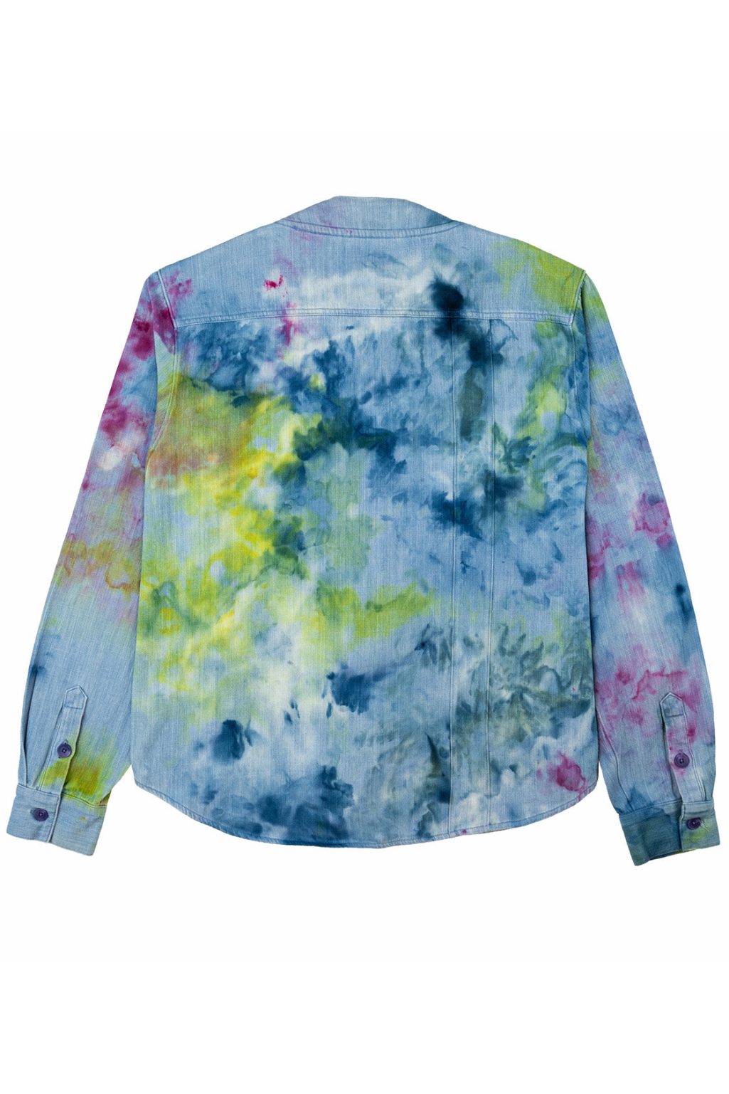 Product Image for Herman V Neck Button Up Shirt: Light Denim Tie Dye