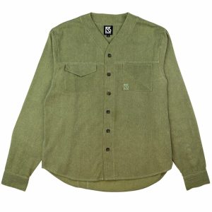Product Image for Herman V Neck Button Up Shirt: Olive