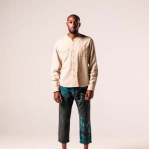 Product Image for Herman V-Neck Button-Up Shirt – Beige