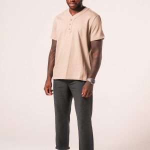 Product Image for Lamar V Neck Henley: Beige