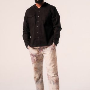 Product Image for Herman V-Neck Button-Up Shirt – Black