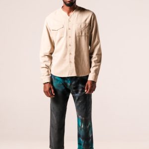 Product Image for Herman V-Neck Button-Up Shirt – Beige