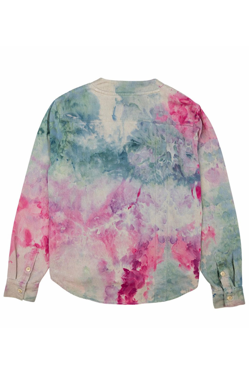 Product Image for Herman V Neck Button Up Shirt: Beige Tie-Dye – Turquoise