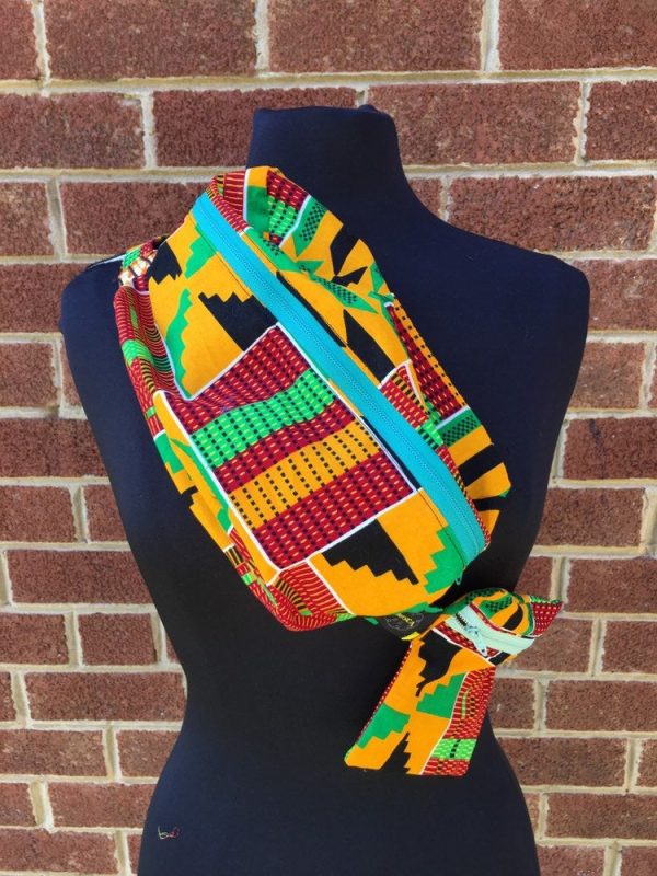 Product Image for  Lovely ’Oremeji’ Multi prints Kente fanny pack, fanny pack, Ethnic fabrics, 100% cotton, kente fanny pack