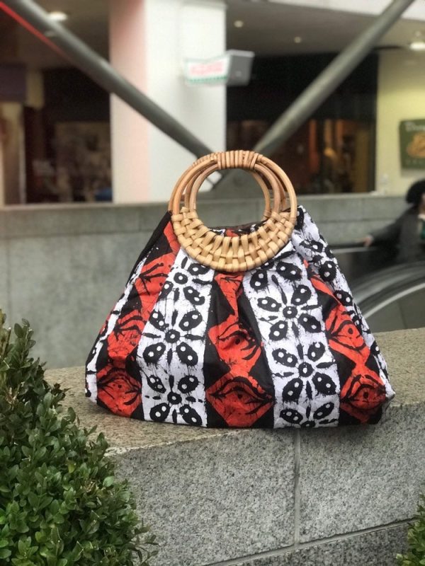 Product Image for  Prisca ‘Boho’ batik rattan African bag, patches bag, 100% cotton, African prints, patches  bag, batik prints