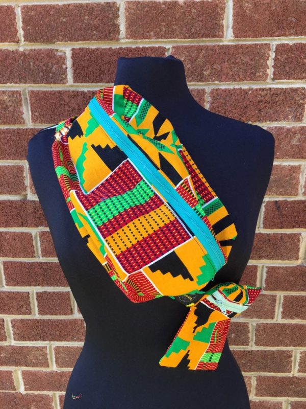 Product Image for  Lovely ’Oremeji’ Multi prints Kente fanny pack, fanny pack, Ethnic fabrics, 100% cotton, kente fanny pack