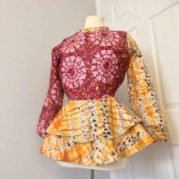 Product Image for  Myrae batik double peplum top, Adire, 100% cotton