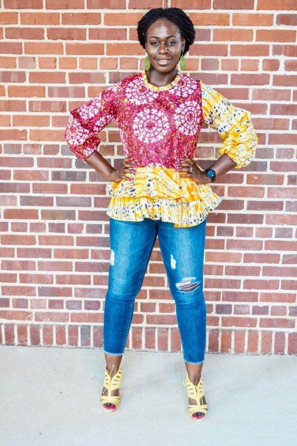 Product Image for  Myrae batik double peplum top, Adire, 100% cotton