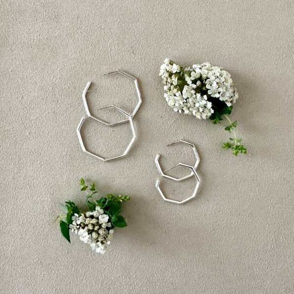 Product Image for  SILVER GEO HOOPS | SMALL