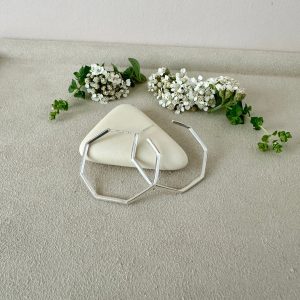 Product Image for  SILVER GEO HOOPS | LARGE