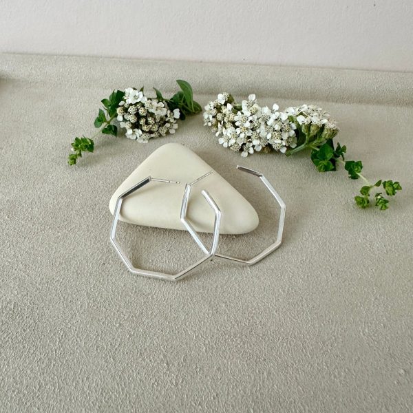 Product Image for  SILVER GEO HOOPS | LARGE