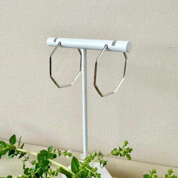 Product Image for  SILVER GEO HOOPS | LARGE