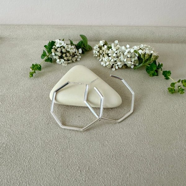 Product Image for  SILVER GEO HOOPS | LARGE