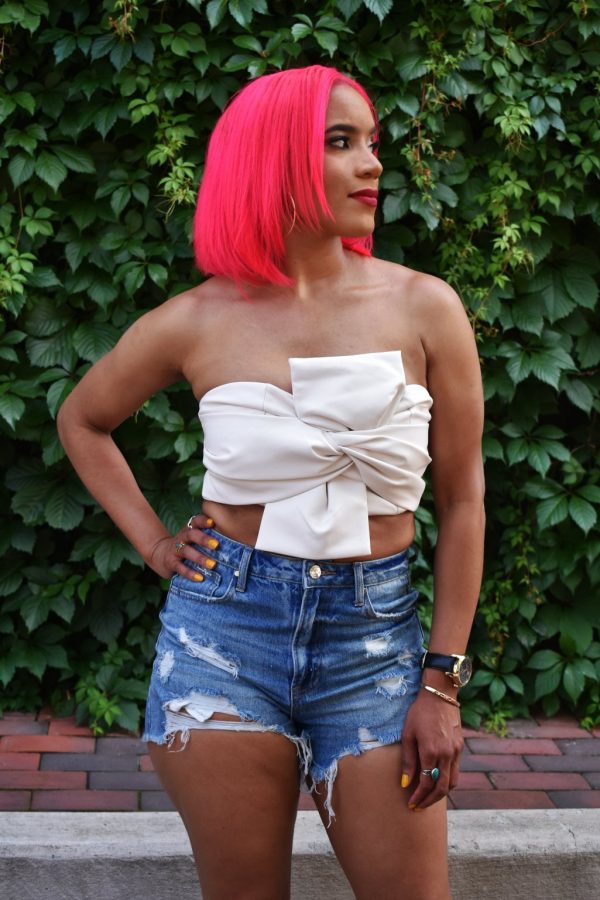 Product Image for  Le Fleur Leather Crop Top