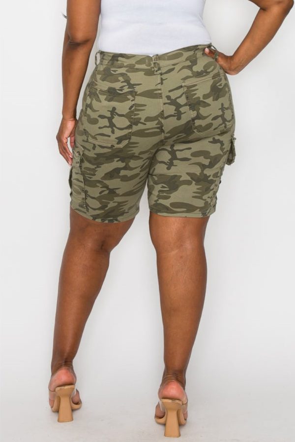 Product Image for  Distressed Plus Sized Camouflage Shorts