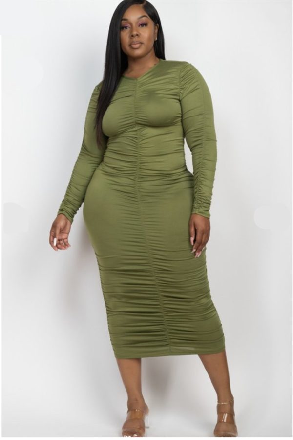 Product Image for  Olive Goddess Ruched Dress