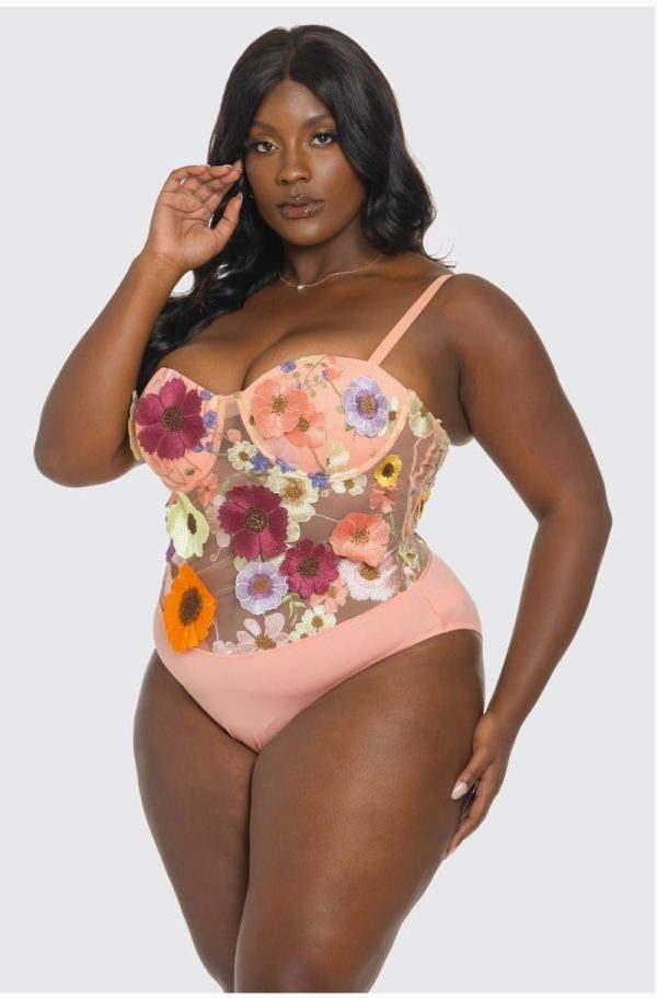 Product Image for  Blooming Bodysuit (Floral Plus Sized Bodysuit)
