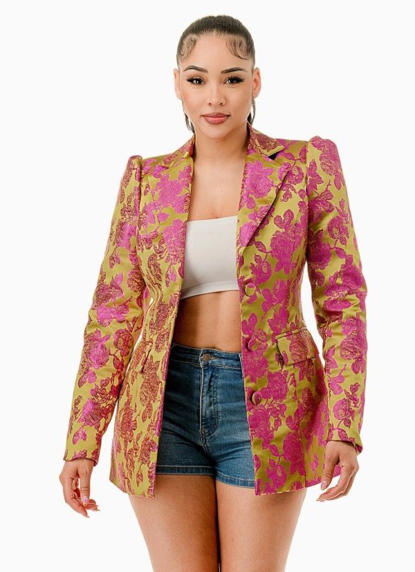 Product Image for  Opulent Bloom  Pink and Green Blazer
