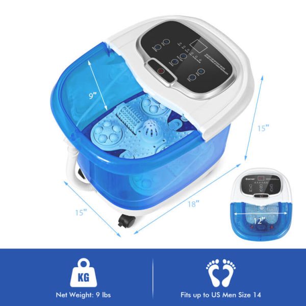 Product Image for  Heated Foot Bath Massager with Shiatsu Rollers, Red Light & Adjustable Shower