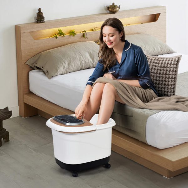 Product Image for  Heated Foot Bath Massager with Shiatsu Rollers, Red Light & Adjustable Shower