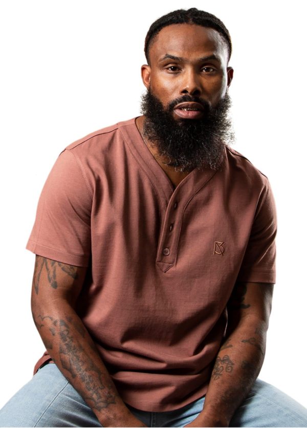 Product Image for  Lamar V Neck Henley: Dusty Pink