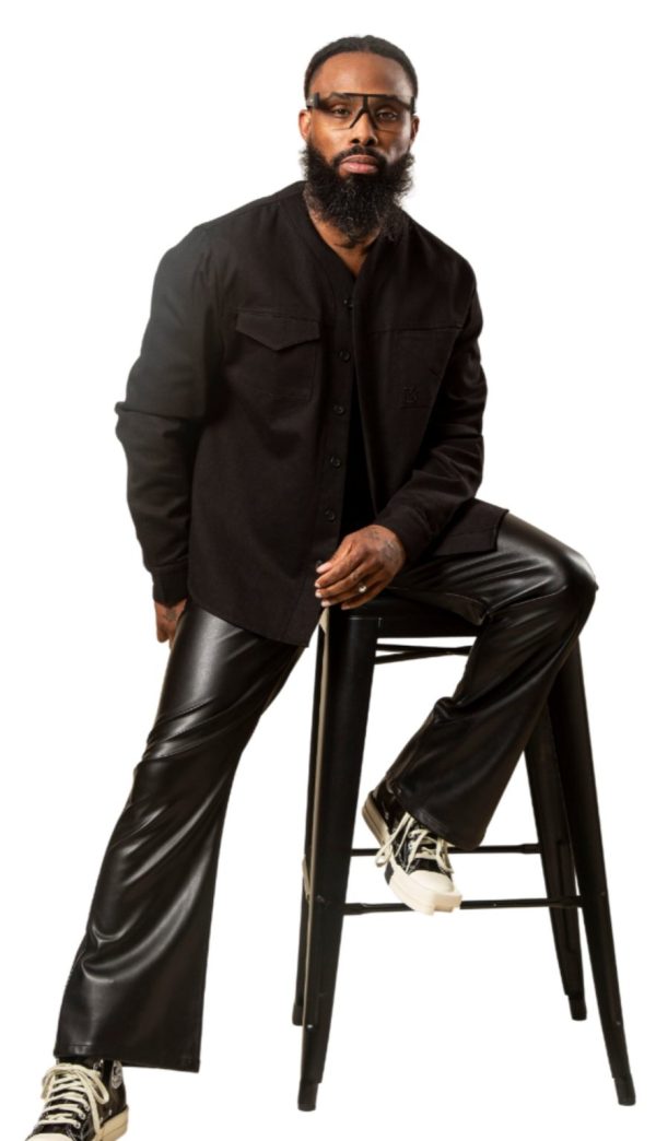 Product Image for  Herman V Neck Button Up Shirt: Black