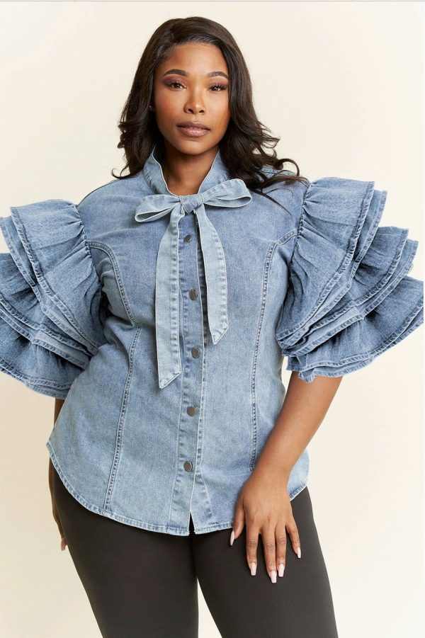 Product Image for  Ruffle Reign Jean Shirt